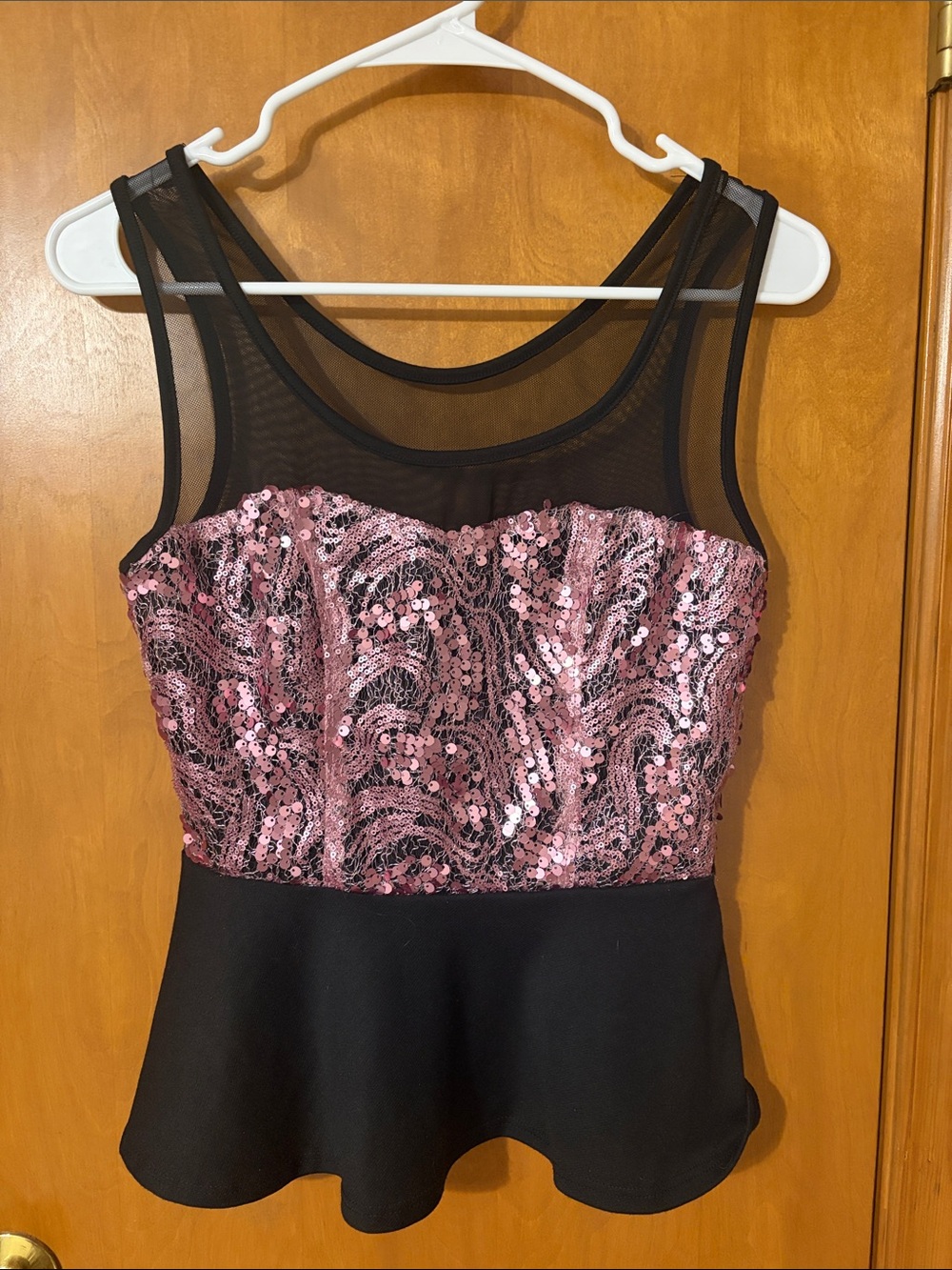 Charlotte Russe Black Top with Pink Sequin Detail